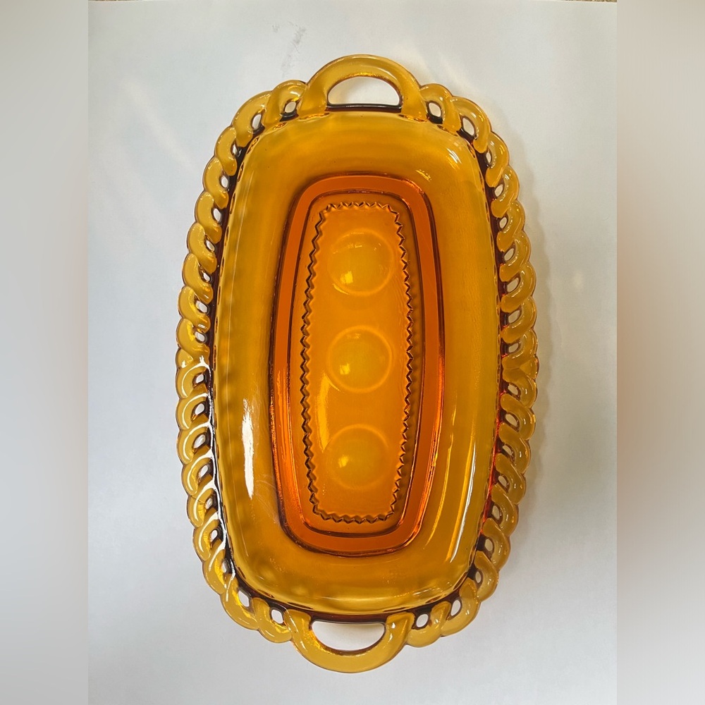 Vintage Indiana Amber glass small tray/dish - Picture 2 of 5